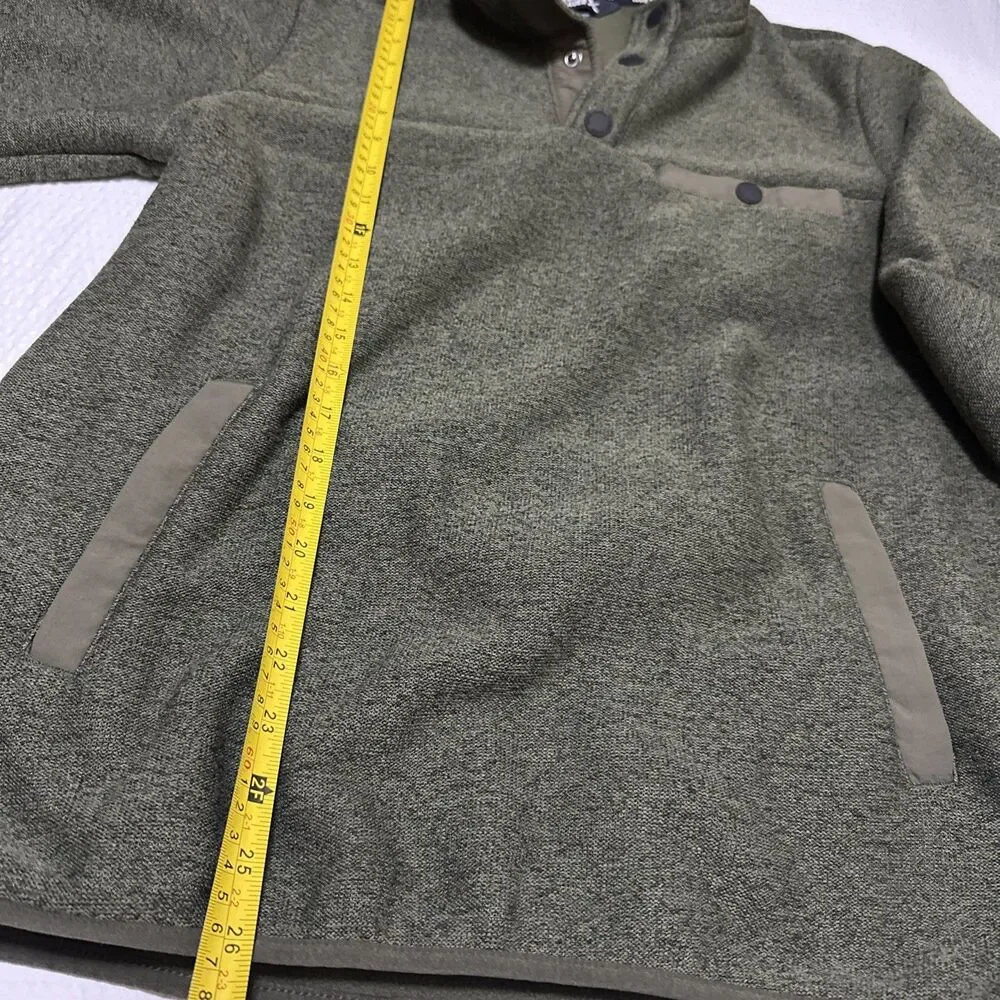 Mens M Eddie Bauer Air Quarter Snap Jacket Fleece Pullover Green